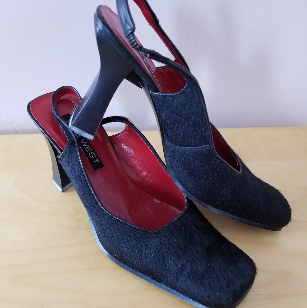 Nine West Horse Hair Square Toe Slingback